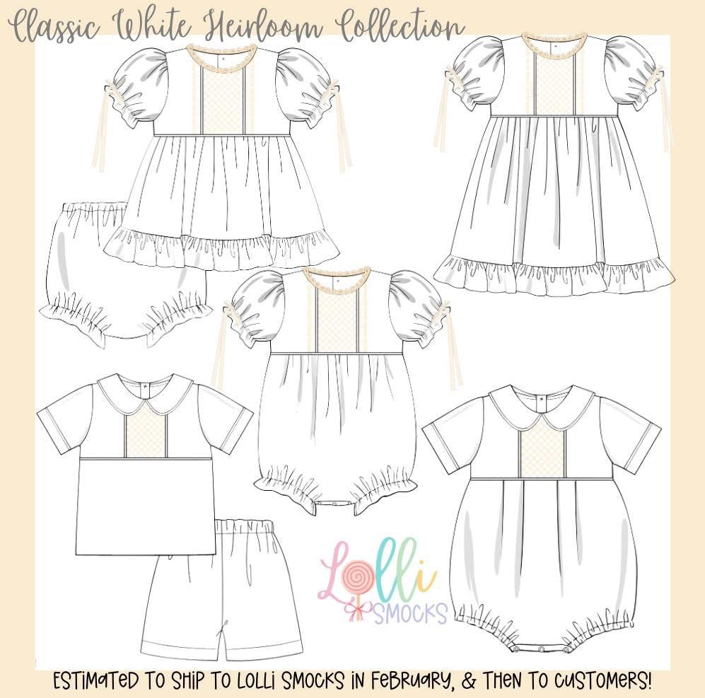 RTS - White Heirloom / Girl Bloomer Set / 3T