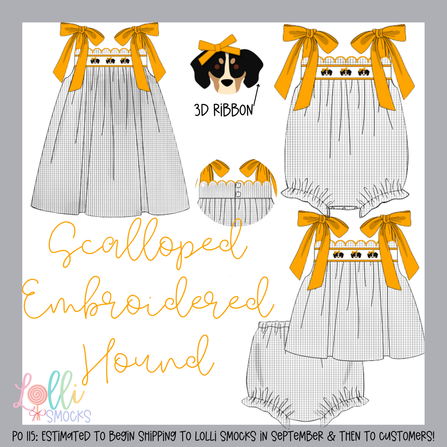 PRESALE —Scalloped Embroidered Hound (ETA Sep)