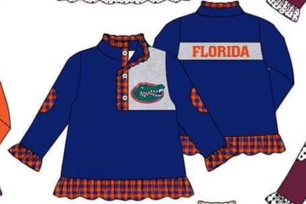 Blue & Orange Girls Game Day Quarter Zip (SHIPS SEP)