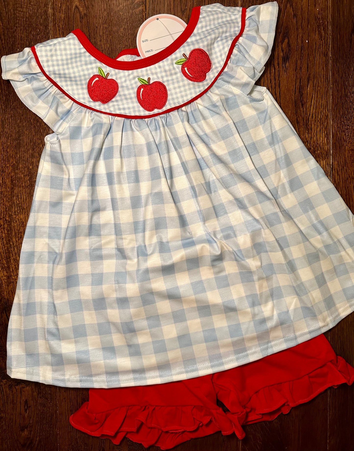 RTS BTS 3T Girl’s Embroidered Apple Trio Shorts Set