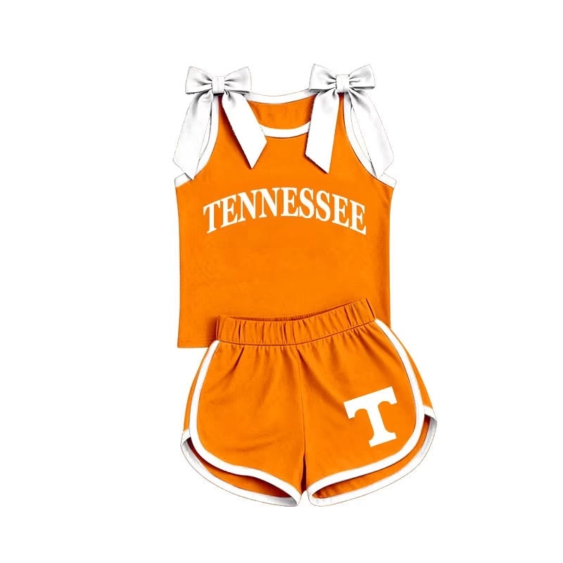 Orange & White Game Day Bow Athletic Set (SHIPS SEP)
