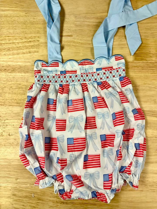 RTS - Smocked American Flag Bubble / 9M