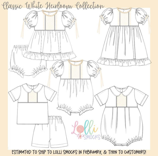 RTS - White Heirloom / Girl Bloomer Set / 3T