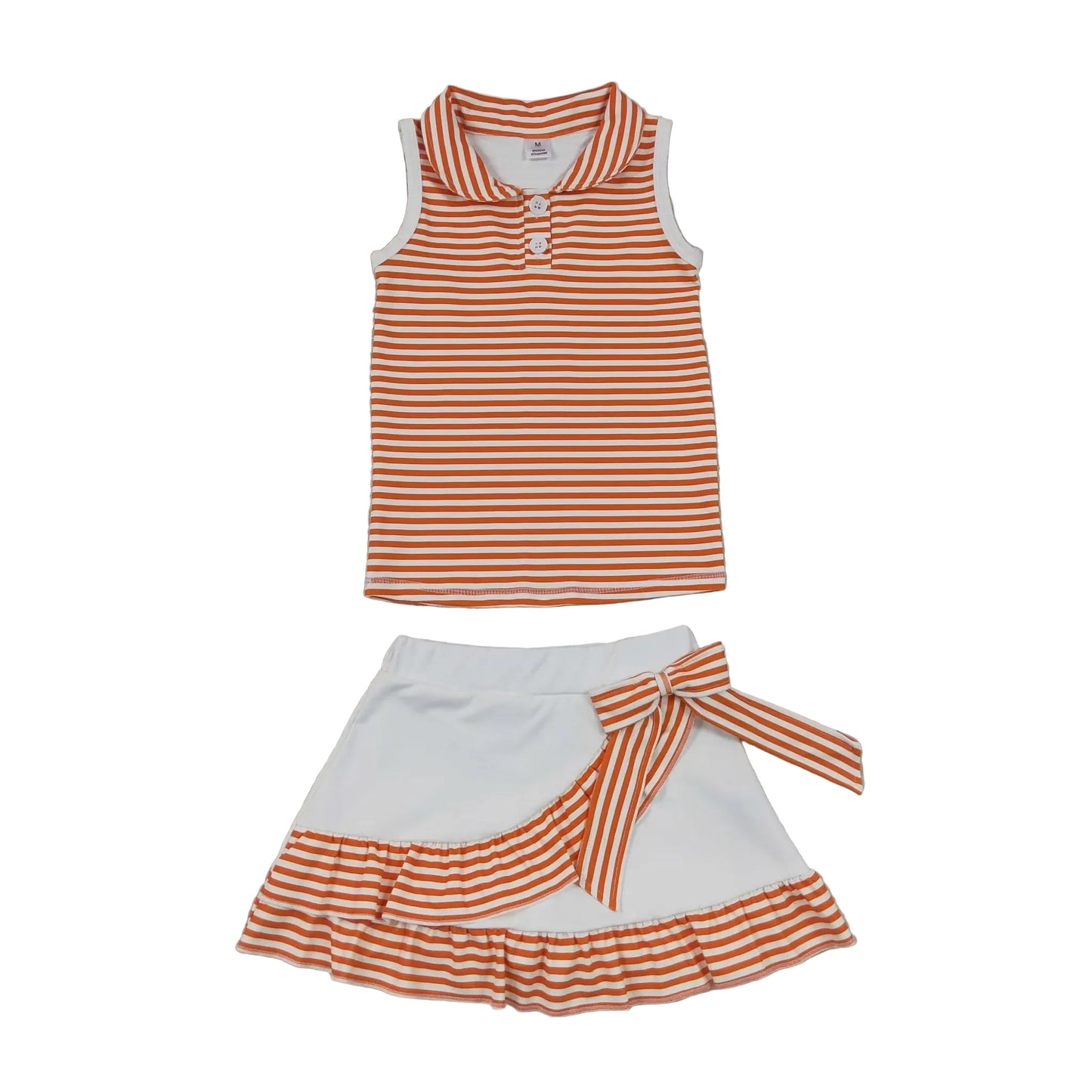 Orange Stripe Classic Skort Set (Ships SEP!)