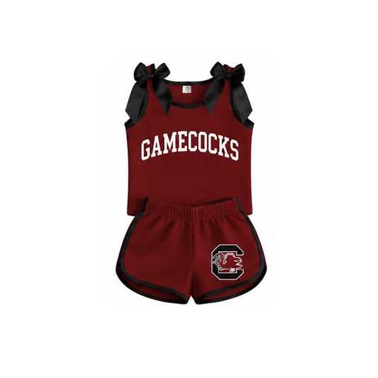 Garnet & Black Game Day Bow Athletic Set (SHIPS SEP)