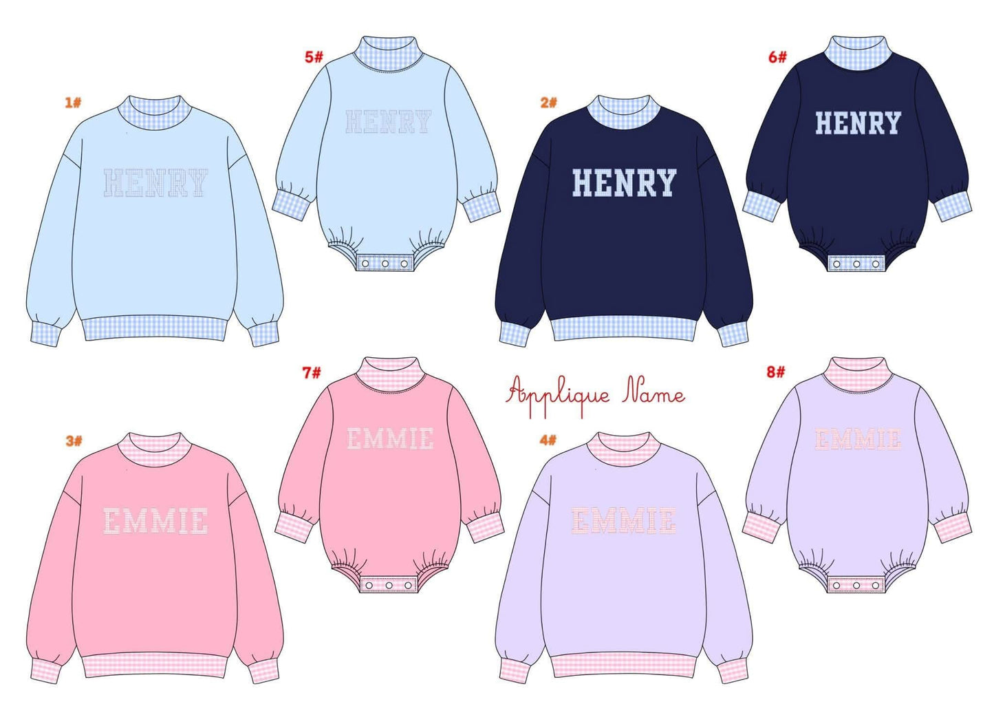 Personalized Gingham Mock Neck Sweatshirt (ETA November)