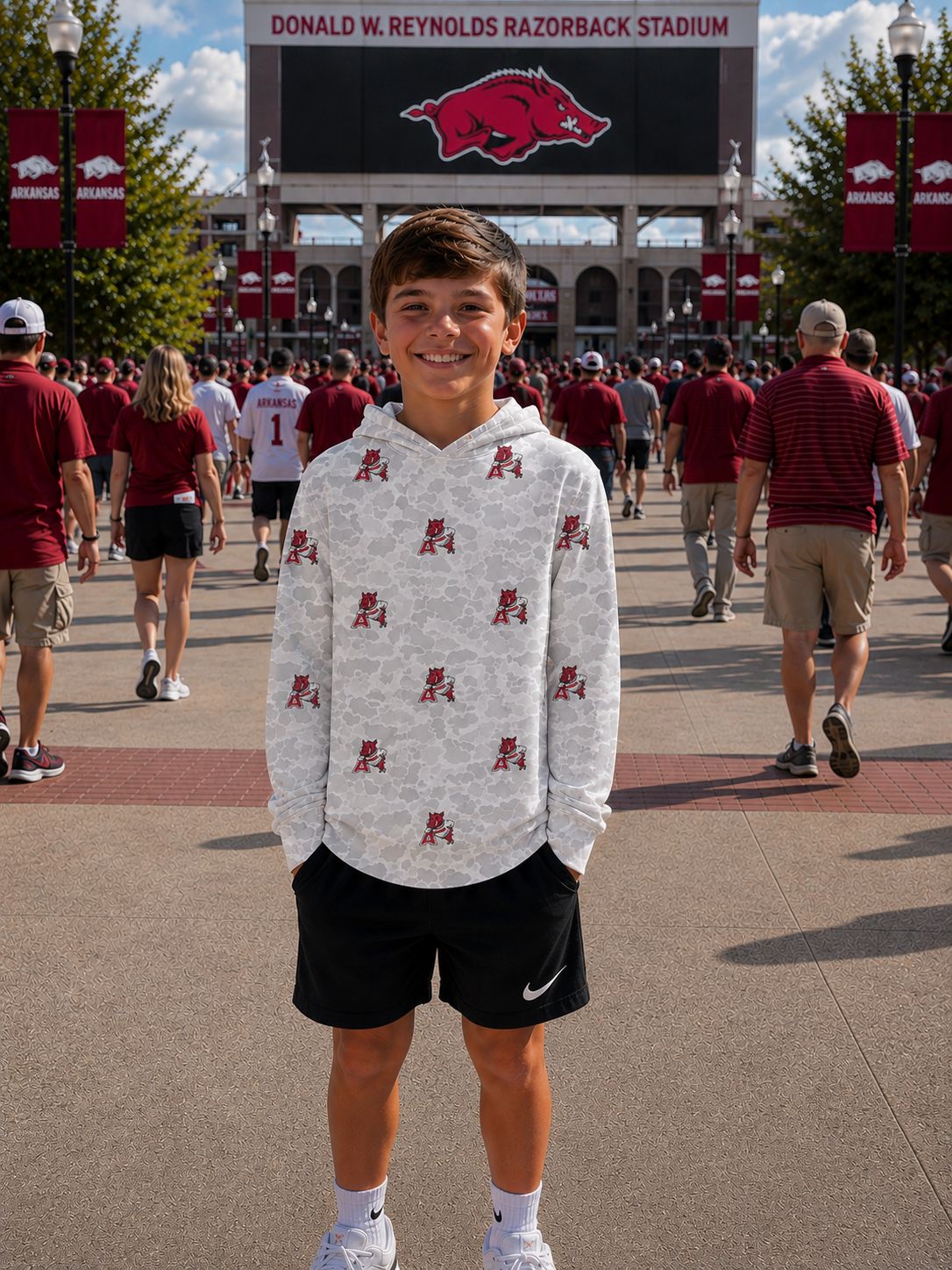Retro Arkansas Camo Performance Hoodie (Ships OCT!)