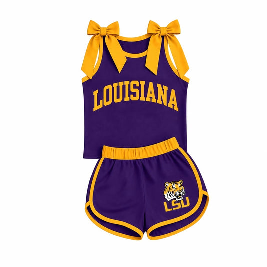 Purple & Gold Game Day Bow Athletic Set (SHIPS SEP)