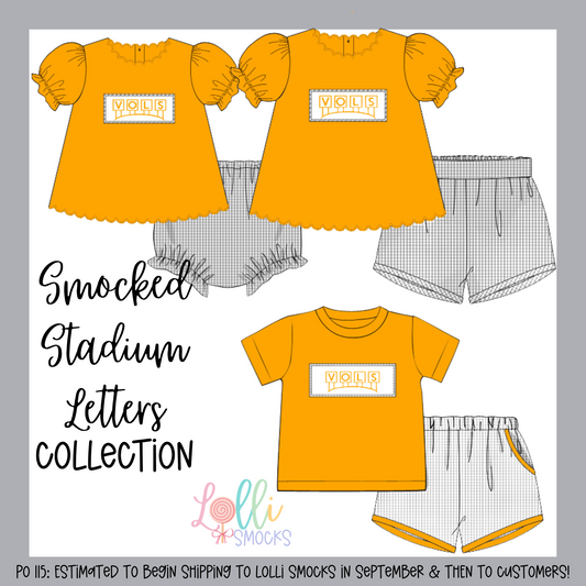 PRESALE — Smocked Stadium Letters (ETA Sep)