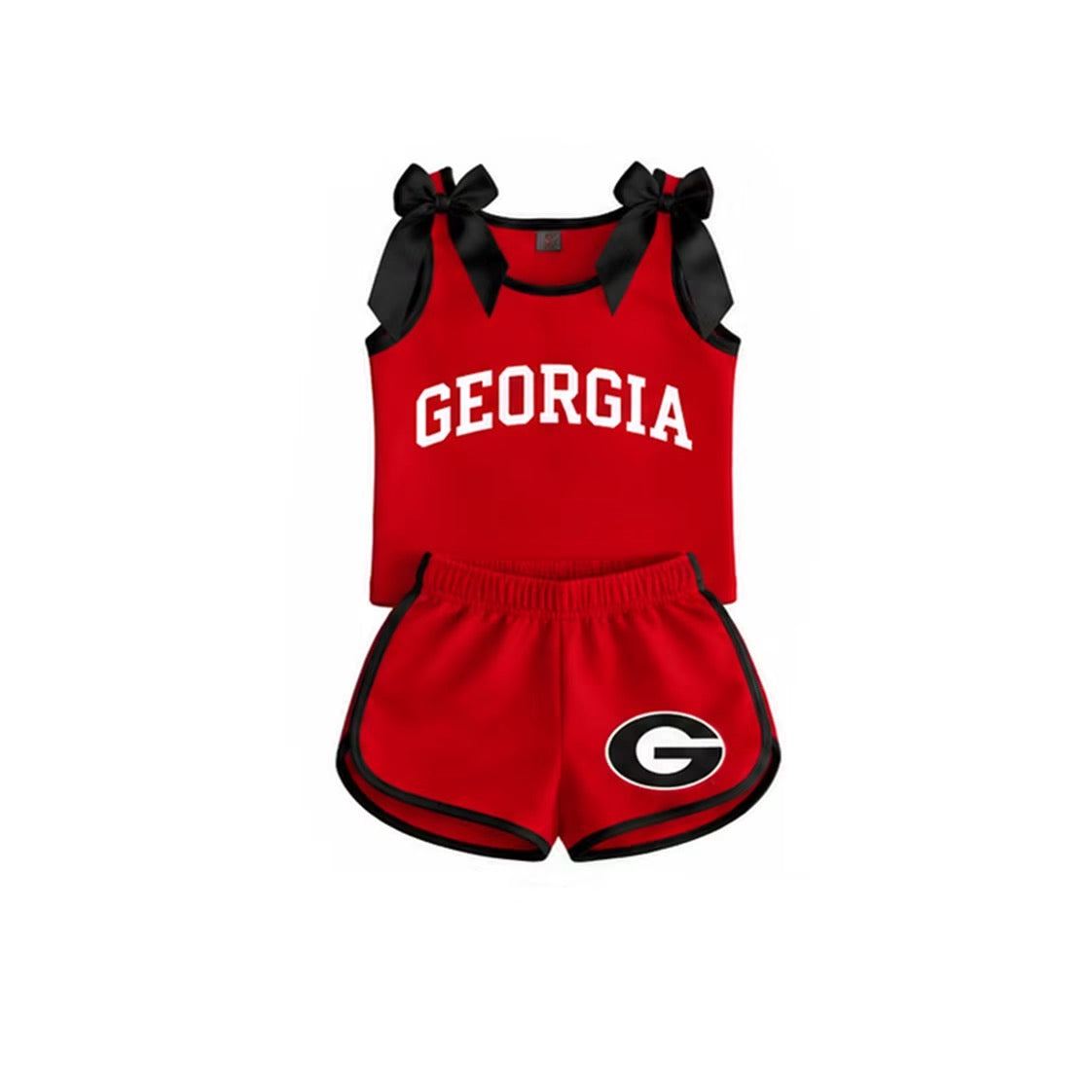 Red & Black Game Day Bow Athletic Set (SHIPS SEP)