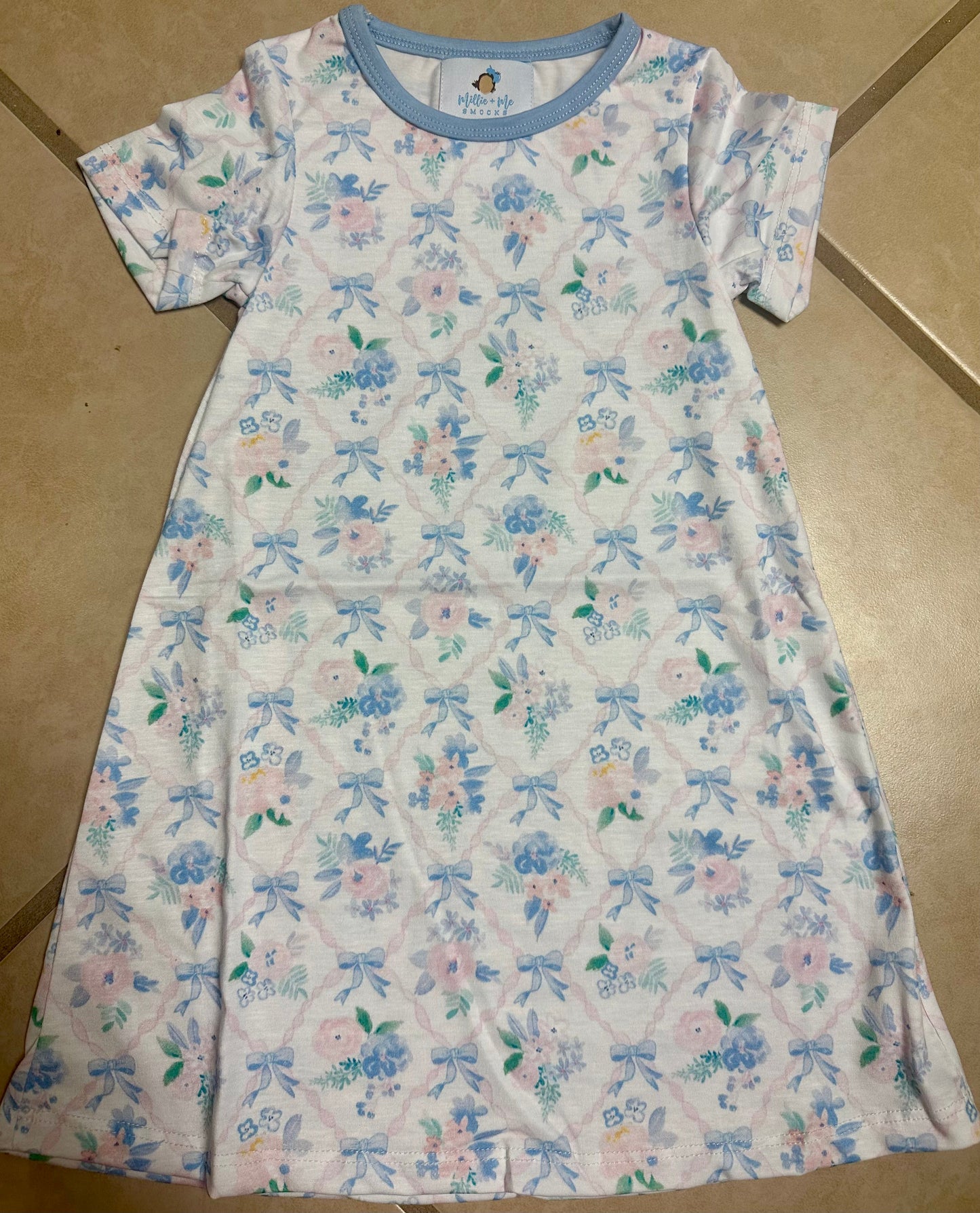 RTS - Blue Heirloom Trellis Play Dress