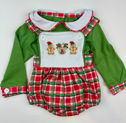 RTS Gingerbread & Reindeer Boy Bloomer Set