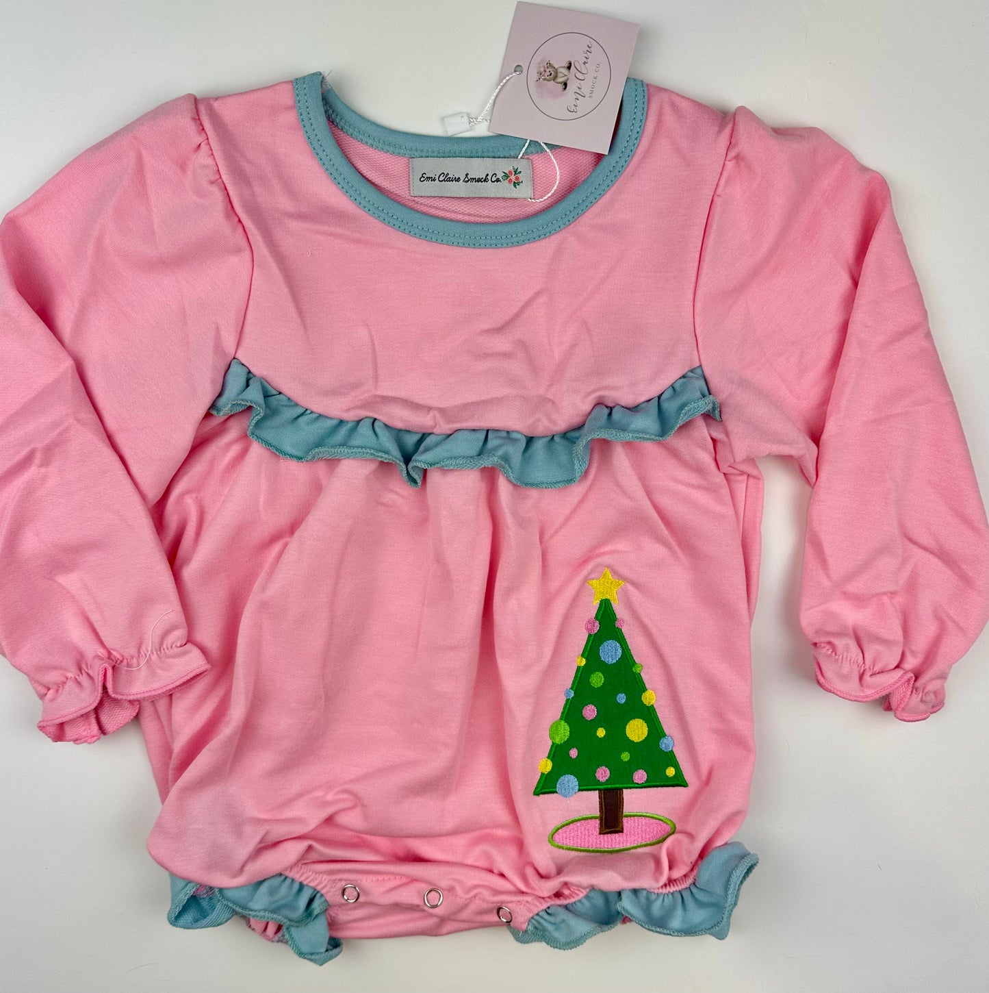 RTS Pink Christmas Tree Bubble (Sweatshirt Material)