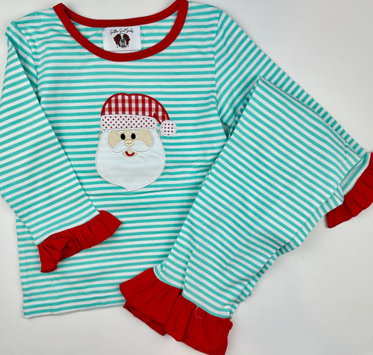 RTS Girl’s Blue Striped Santa Lounge