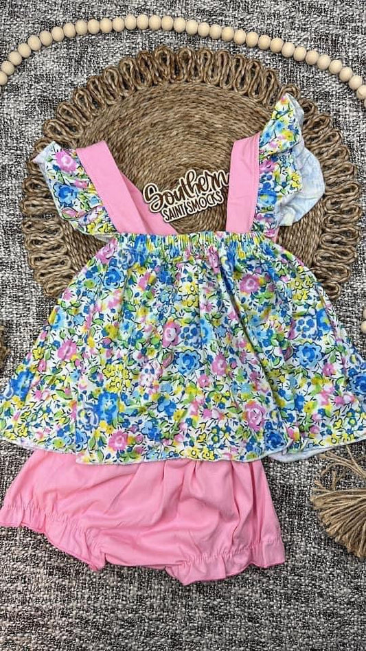 RTS - Spring Liberty Floral Bloomer Set