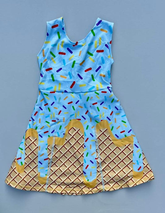 Girls Blue Drip Skort Dress (Ships SEP!)