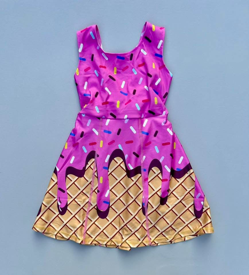 Girls Pink Drip Skort Dress (Ships SEP!)