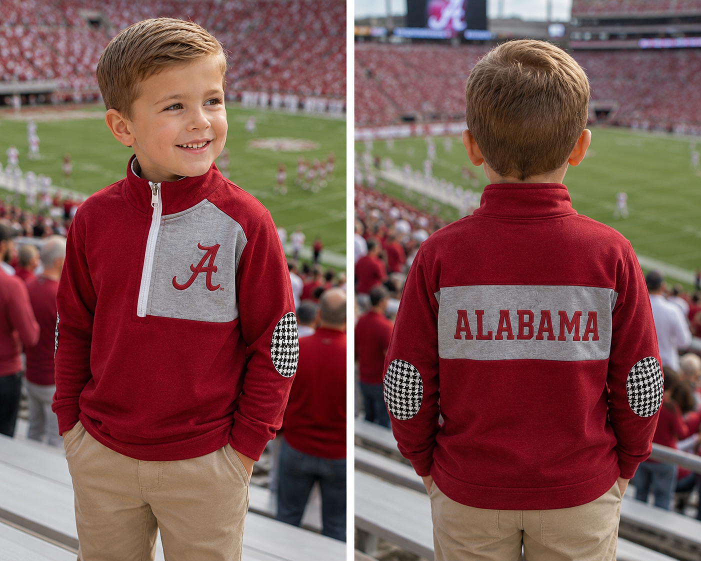 Crimson & Gray Boy’s Game Day Quarter Zip (SHIPS SEP)
