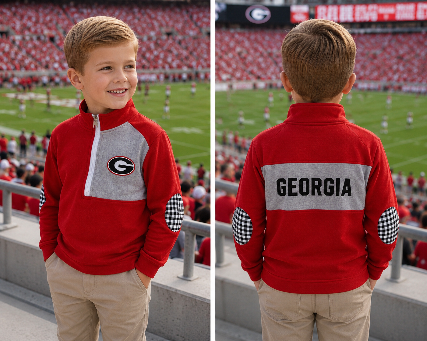 Red & Black Boy’s Game Day Quarter Zip (SHIPS SEP)