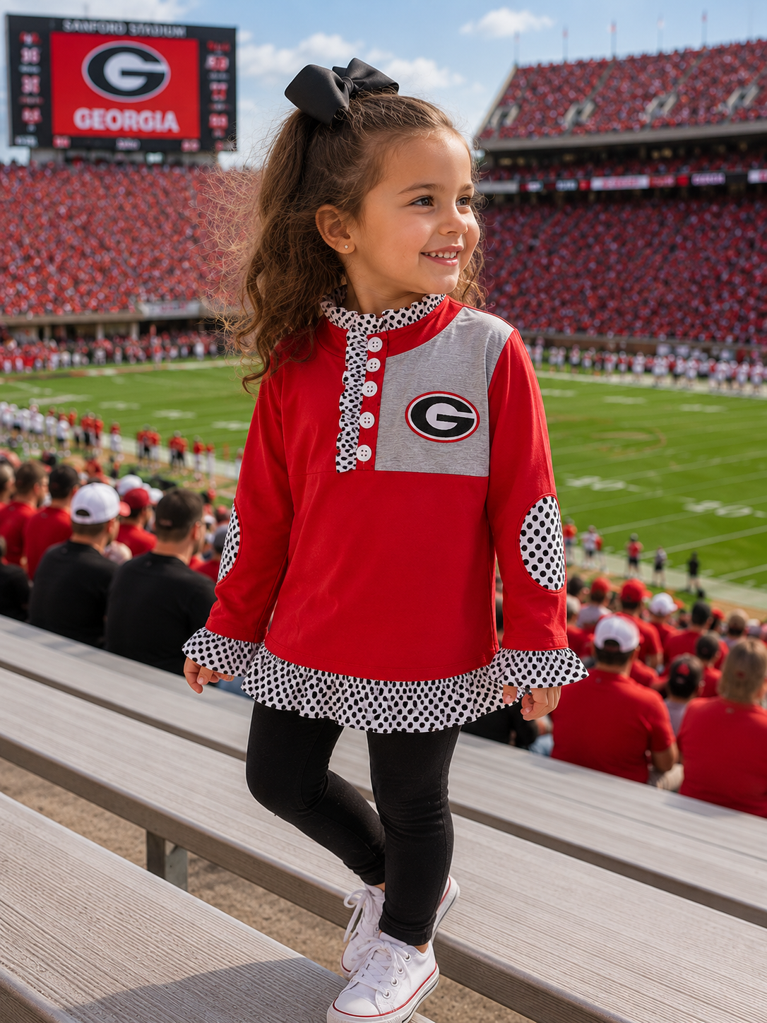 Red & Black Girl’s Game Day Quarter Zip (SHIPS SEP)