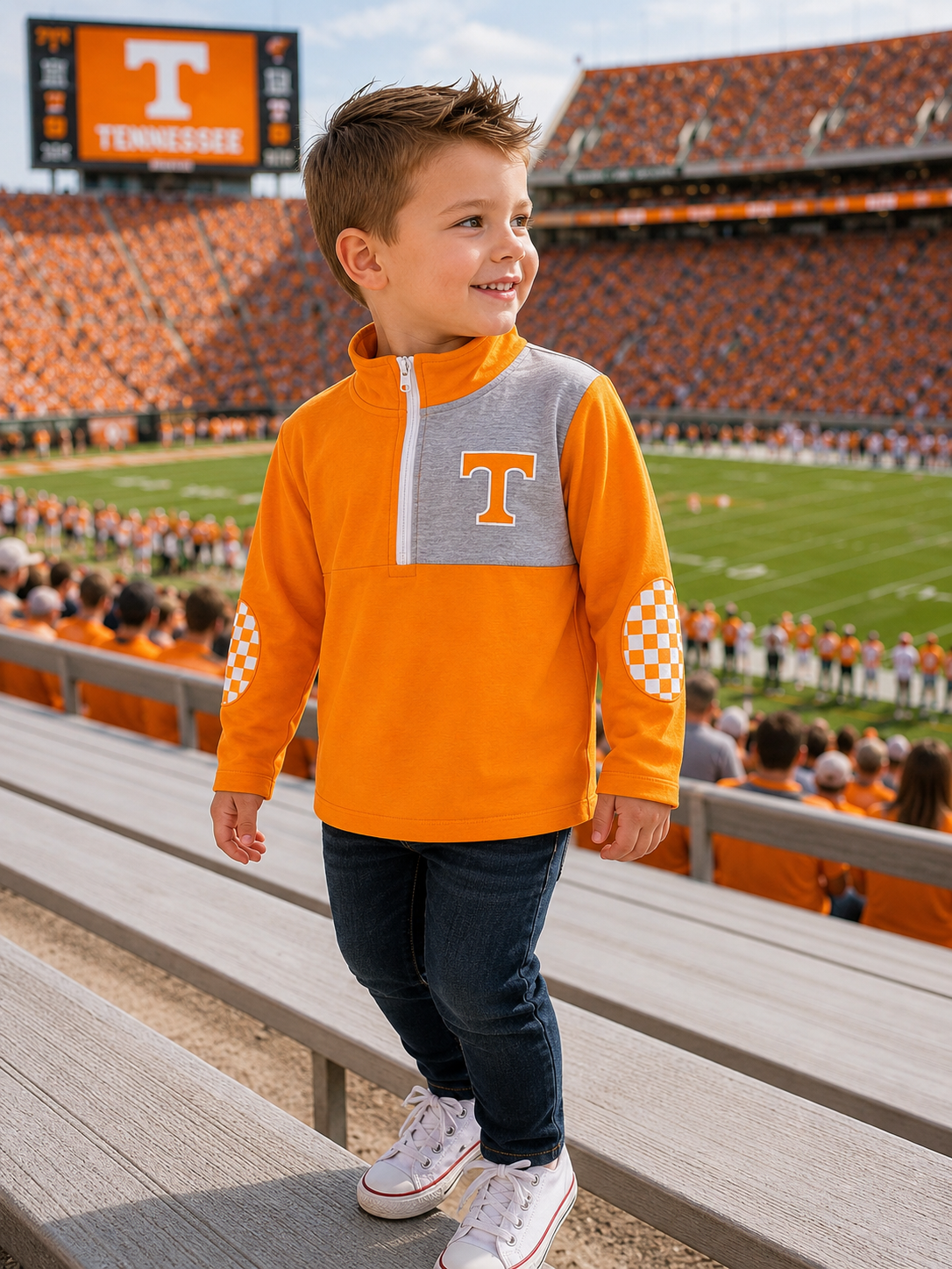 Orange & White Boy’s Game Day Quarter Zip (SHIPS SEP)
